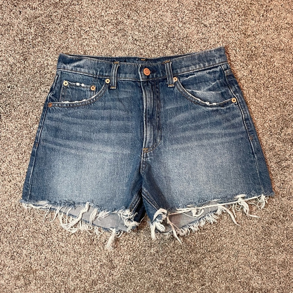 GAP Medium Wash Distressed Cut-Off Jean Shorts